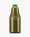 Green Glass Juice Bottle Mockup