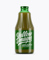 Green Glass Juice Bottle Mockup