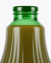 Green Glass Juice Bottle Mockup