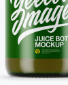 Green Glass Juice Bottle Mockup