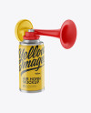 Portable Air Horn Matte Can Mockup - Half Side View