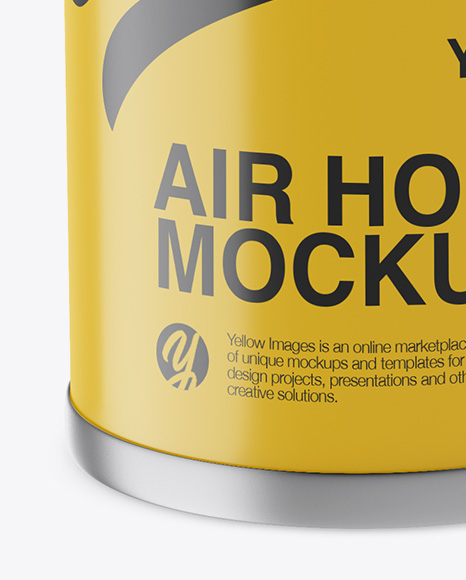 Portable Air Horn Matte Can Mockup - Half Side View