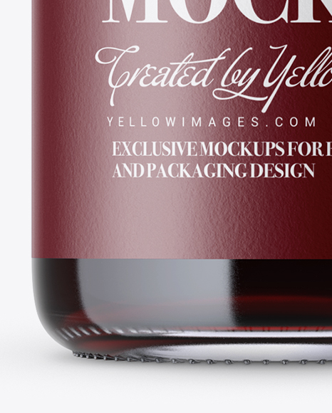 Clear Glass Red Wine Bottle Mockup