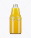 Clear Glass Orange Juice Bottle Mockup