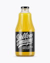 Clear Glass Orange Juice Bottle Mockup