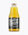 Clear Glass Orange Juice Bottle Mockup