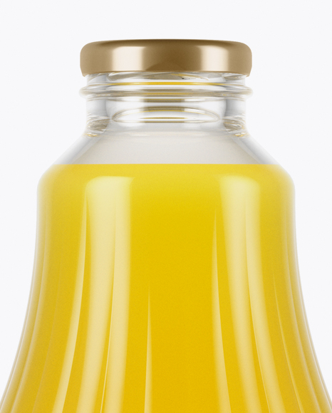 Clear Glass Orange Juice Bottle Mockup