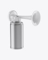 Portable Air Horn Metallic Can Mockup - Half Side View