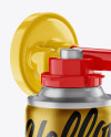 Portable Air Horn Metallic Can Mockup - Half Side View