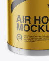 Portable Air Horn Metallic Can Mockup - Half Side View