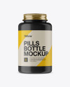 Matte Plastic Bottle With Pills Mockup