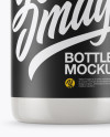 Glossy Plastic Dairy Bottle With Paper Label Mockup