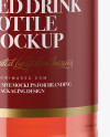 330ml Clear Glass Bottle with Red Drink Mockup