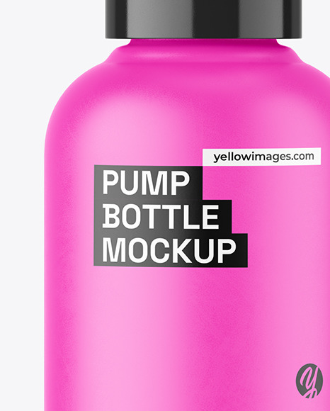 Matte Bottle with Pump Mockup Matte Bottle with Pump Mockup