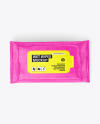 Glossy Wet Wipes Pack Mockup