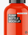 Glossy Bottle with Pump Mockup Glossy Bottle with Pump Mockup