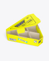 Opened Paper Triangular Box w/ Eggs Mockup