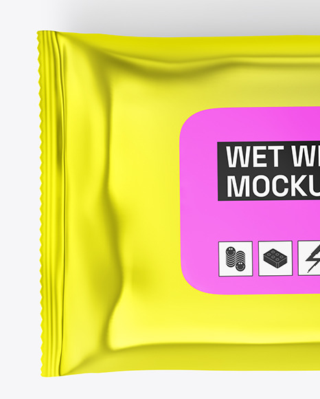 Metallic Wet Wipes Pack Mockup