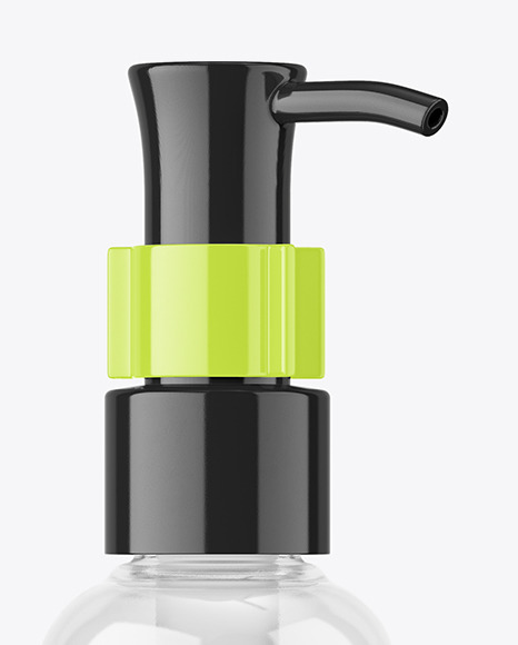 Clear Bottle with Pump Mockup Clear Bottle with Pump Mockup