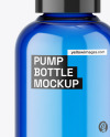 Blue Bottle with Pump Mockup