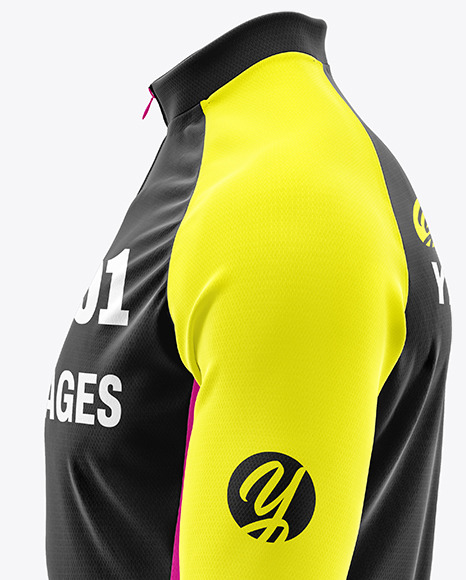 Men's Full-Zip Cycling Jersey Mockup