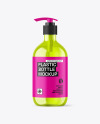 Color Plastic Cosmetic Bottle with Pump Mockup Color Plastic Cosmetic Bottle with Pump Mockup