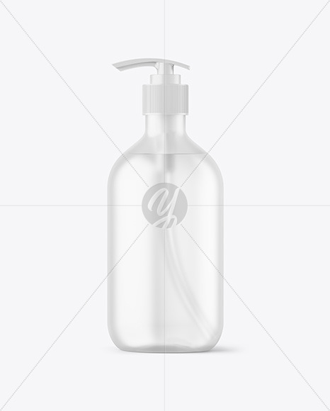 Frosted Cosmetic Bottle with Pump Mockup