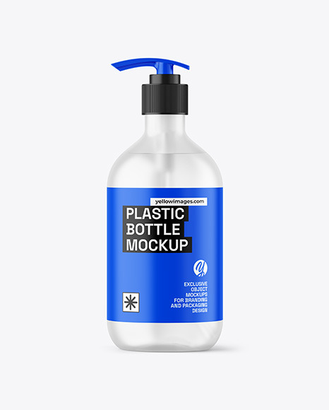 Frosted Cosmetic Bottle with Pump Mockup