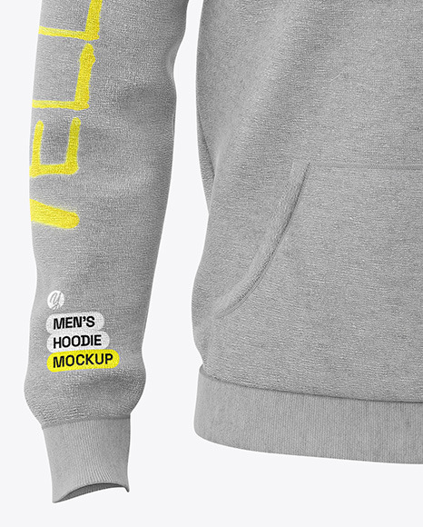 Men's Melange Hoodie Mockup - Front View