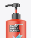 Matte Plastic Bottle with Pump Mockup