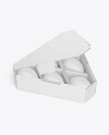 Opened Corrugated Triangular Box w/ Eggs Mockup