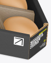 Opened Corrugated Triangular Box w/ Eggs Mockup