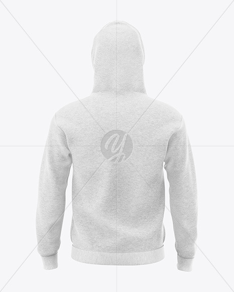 Men's Melange Hoodie Mockup - Back View