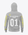 Men's Melange Hoodie Mockup - Back View