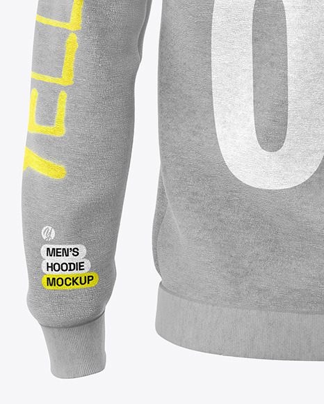 Men's Melange Hoodie Mockup - Back View