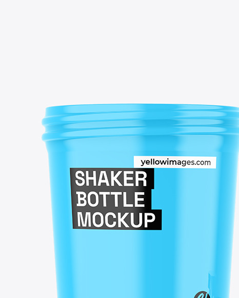 Opened Glossy Shaker Bottle Mockup