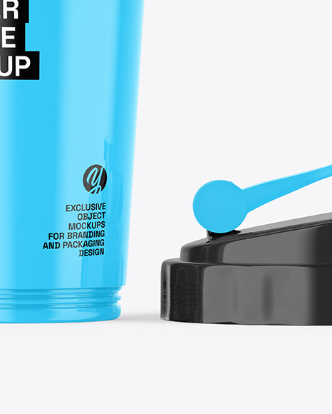 Opened Glossy Shaker Bottle Mockup