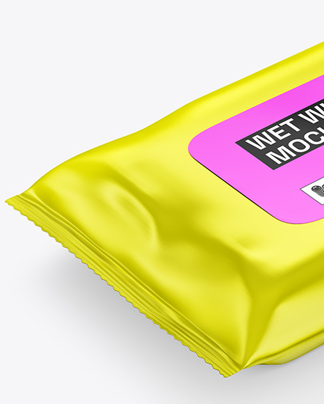 Metallic Wet Wipes Mockup