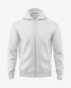 Men&#039;s Full-Zip Hoodie Mockup - Front View