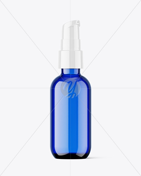 Blue Airless Pump Bottle Mockup