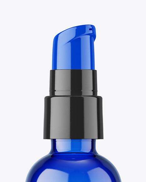 Blue Airless Pump Bottle Mockup