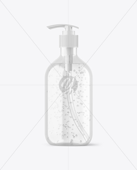 Clear Cosmetic Bottle with Pump Mockup