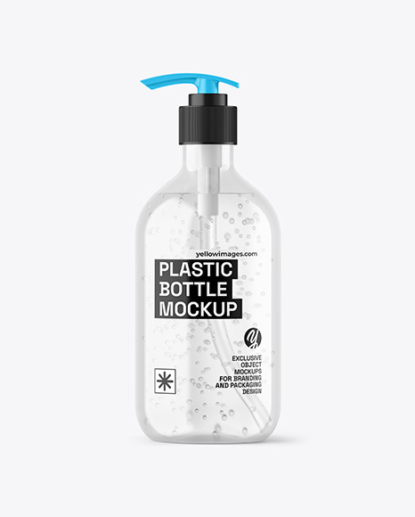 Clear Cosmetic Bottle with Pump Mockup