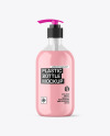 Clear Liquid Soap Cosmetic Bottle with Pump Mockup