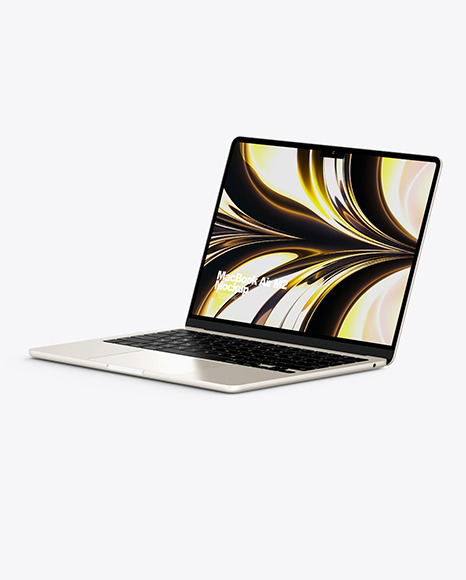 Two MacBook Air M2 Starlight Mockup