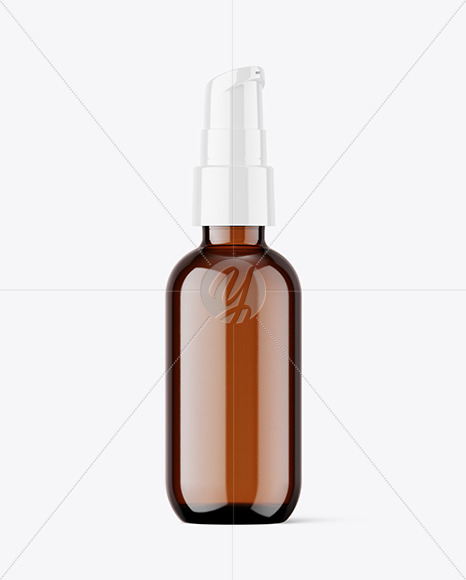 Amber Airless Pump Bottle Mockup