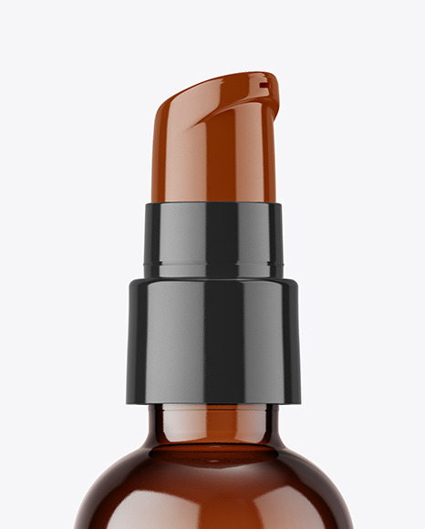 Amber Airless Pump Bottle Mockup