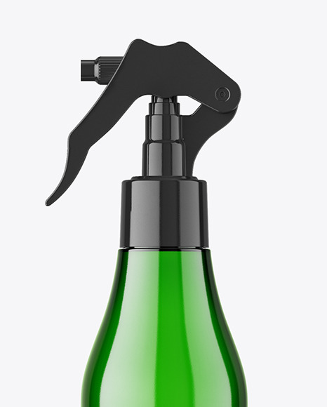 Green Spray Bottle Mockup