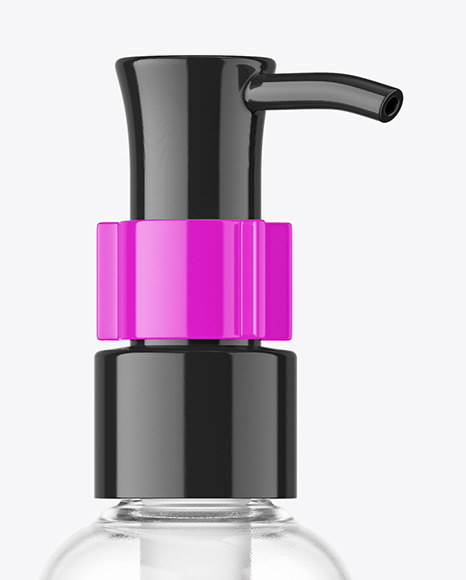 Clear Bottle with Pump Mockup Clear Bottle with Pump Mockup