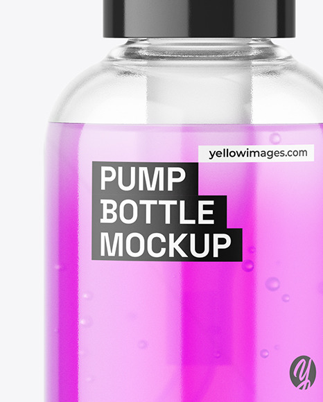 Clear Bottle with Pump Mockup